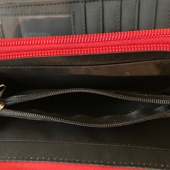 Nicole Miller Red Faux Leather Zip Around Wristlet - Picture 4 of 6